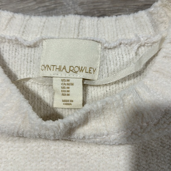 Cynthia Rowley Cream Chunky Knit Sweater Size Medium - Picture 5 of 5